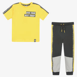 Boboli-Boys Yellow Top & Trouser Set | Childrensalon Outlet