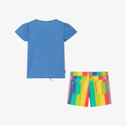 Boboli-طقم شورت مخطط أزرق للبنات | Childrensalon Outlet