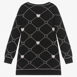 Bobux-فستان بطبعة قلوب قطن محبوك لون أسود | Childrensalon Outlet