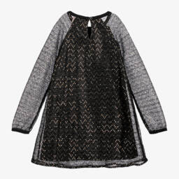 Boboli-Girls Black Sequin Tulle Gown | Childrensalon Outlet