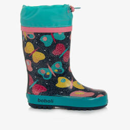 Boboli-Girls Blue Butterfly Rain Boots | Childrensalon Outlet