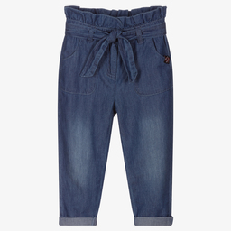 Boboli-Girls Blue Chambray Trousers | Childrensalon Outlet