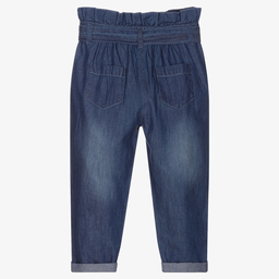 Boboli-Girls Blue Chambray Trousers | Childrensalon Outlet