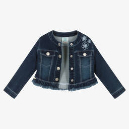 Boboli-Синяя хлопковая куртка с цветами | Childrensalon Outlet