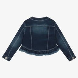 Boboli-Синяя хлопковая куртка с цветами | Childrensalon Outlet