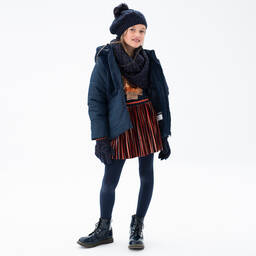 Boboli-Girls Blue Faux Fur Puffer Coat | Childrensalon Outlet