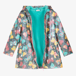 Boboli-Girls Blue Sparkly Butterfly Print Raincoat | Childrensalon Outlet