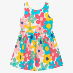 Boboli-Яркое хлопковое платье для девочек с цветочным принтом | Childrensalon Outlet