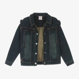Boboli-Girls Classic Indigo Denim Jacket | Childrensalon Outlet