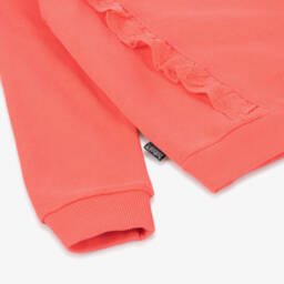 Boboli-Girls Coral Ruffle Sweatshirt | Childrensalon Outlet