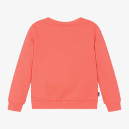 Boboli-Girls Coral Ruffle Sweatshirt | Childrensalon Outlet