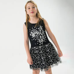 Boboli-Girls Elegant Black Diamond Dress | Childrensalon Outlet