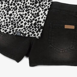 Boboli-Girls Elegant Black Shorts Ensemble | Childrensalon Outlet