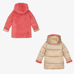Boboli-Girls Faux Fur Reversible Coat | Childrensalon Outlet