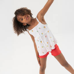 Boboli-Блузка из хлопка с цветочным узором для девочек | Childrensalon Outlet