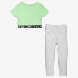 Boboli-Зеленый топ и серые джоггеры для девочек | Childrensalon Outlet