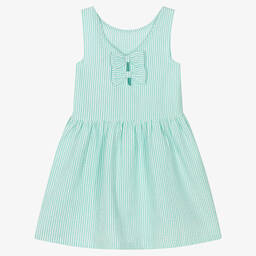 Boboli-Зеленое платье в тонкую полоску | Childrensalon Outlet