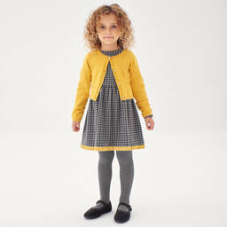 Boboli-Girls Grey Check Dress Set  | Childrensalon Outlet