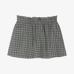 Boboli-Girls Grey Checked Jersey Skirt | Childrensalon Outlet