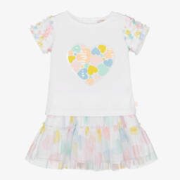 Boboli-Girls Heart Tulle Skirt Ensemble | Childrensalon Outlet
