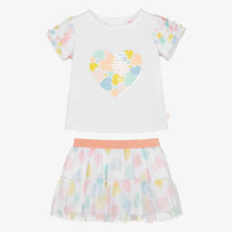Boboli-Girls Heart Tulle Skirt Ensemble | Childrensalon Outlet