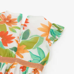 Boboli-Girls Ivory Blossom Crêpe Romper | Childrensalon Outlet