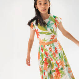 Boboli-Girls Ivory Blossom Crêpe Romper | Childrensalon Outlet