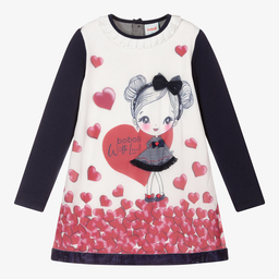Boboli-Girls Ivory & Blue Dress Set | Childrensalon Outlet