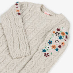 Boboli-Girls Ivory Cable Knit Dress | Childrensalon Outlet