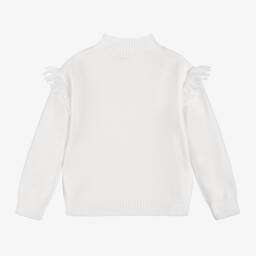 Boboli-Girls Ivory Cable Knit Sweater | Childrensalon Outlet