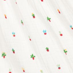 بوبولي-طقم تنورة قطن لون عاجي بطبعة ورود | Childrensalon Outlet