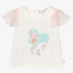 Boboli-Girls Ivory Mermaid T-Shirt | Childrensalon Outlet