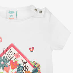 Boboli-طقم شورت قطن لون عاجي وزهري للبنات | Childrensalon Outlet