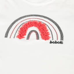 Boboli-Girls Ivory Rainbow Long Sleeve Tee | Childrensalon Outlet