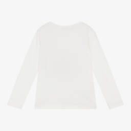 Boboli-Girls Ivory Rainbow Long Sleeve Tee | Childrensalon Outlet