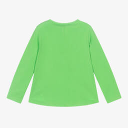 Boboli-Girls Long Sleeve Green Tee | Childrensalon Outlet