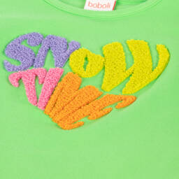 Boboli-Girls Long Sleeve Green Tee | Childrensalon Outlet