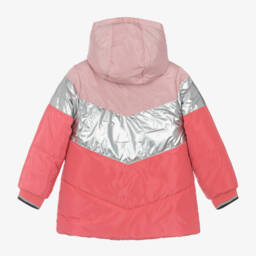 Boboli-Girls Metallic Pink Hooded Jacket | Childrensalon Outlet