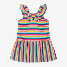 Boboli-Girls Multicolour Striped Cotton Dress | Childrensalon Outlet