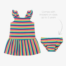 Boboli-Girls Multicolour Striped Cotton Dress | Childrensalon Outlet
