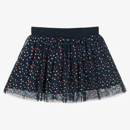 Boboli-Синяя юбка из тюля в горошек | Childrensalon Outlet