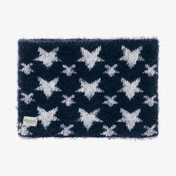 Boboli-Girls Navy Blue Star Wool Knit Snood | Childrensalon Outlet