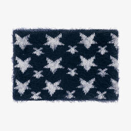 Boboli-Girls Navy Blue Star Wool Knit Snood | Childrensalon Outlet