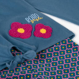 Boboli-Girls Navy Floral Outfit Set | Childrensalon Outlet