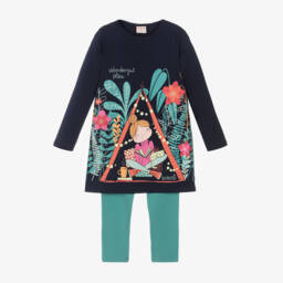 Boboli-Girls Navy Leggings Outfit | Childrensalon Outlet