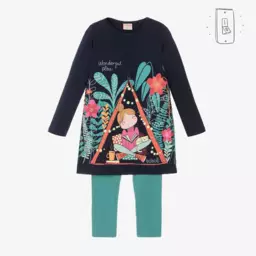 Boboli-Girls Navy Leggings Outfit | Childrensalon Outlet