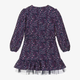 Boboli-Girls Navy & Violet Crêpe Dress | Childrensalon Outlet