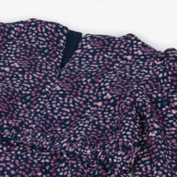 Boboli-Girls Navy & Violet Crêpe Dress | Childrensalon Outlet