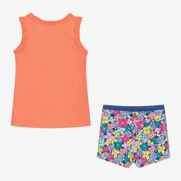 Boboli-Girls Orange & Blue Bee Shorts Set | Childrensalon Outlet