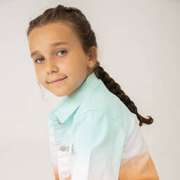 Boboli-Оранжево-голубая хлопковая куртка | Childrensalon Outlet